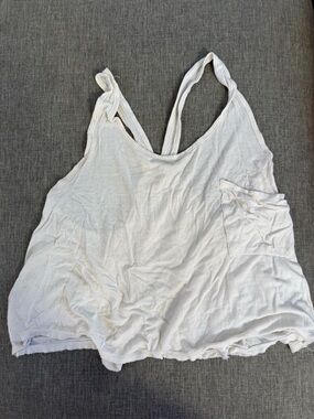 We The Free White Ribbed Tank with Pocket Detail